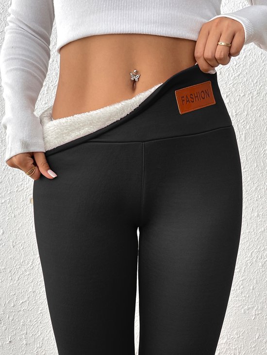 Women Plain Cotton Casual Leggings Daily Winter Ankle Banded Pants