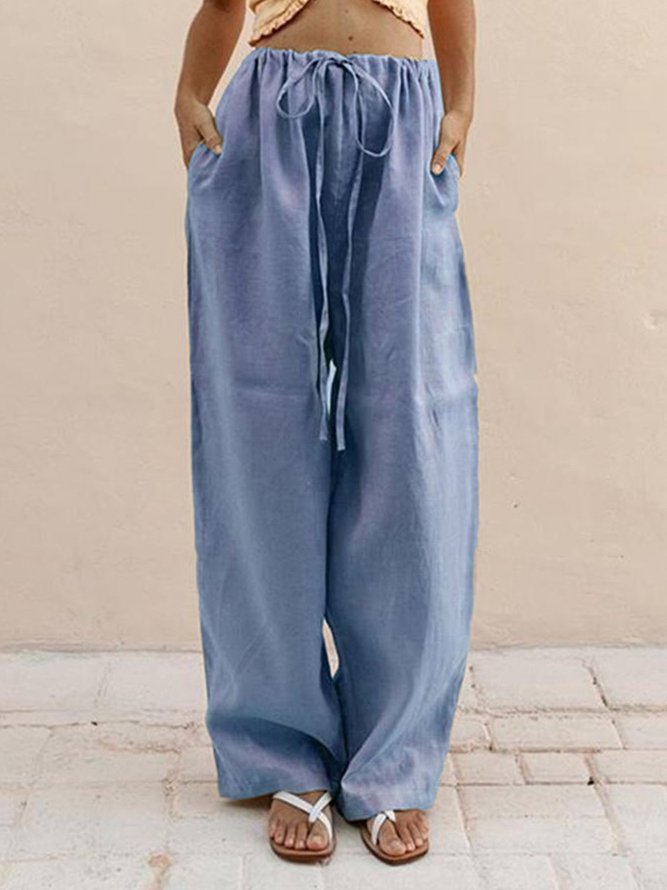 Solid Casual Women Pants