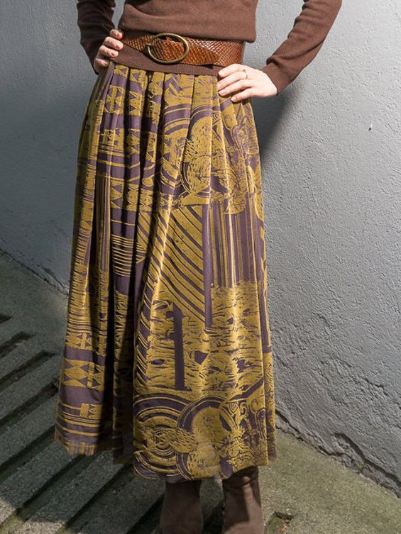 Brown Velvet Boho Skirts anniecloth