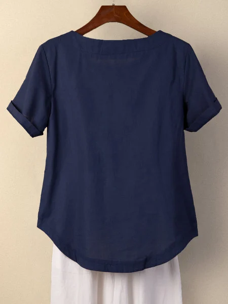 Blue Short Sleeve Ombre/tie-Dye T-shirt
