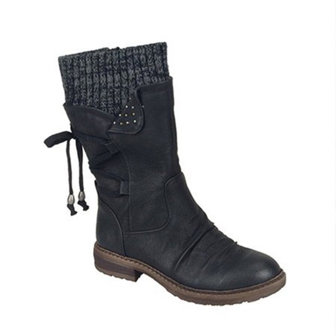 Warm Suede Boots With Lace Up | anniecloth