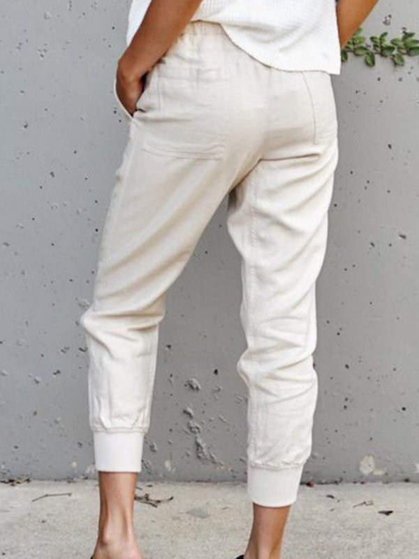 Cotton-Blend Casual Long Sleeve Pants | anniecloth