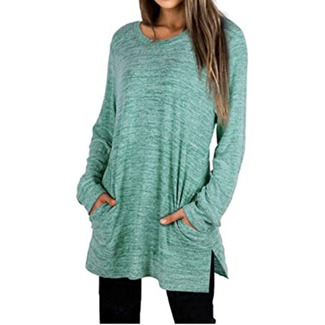 Ultra-Soft Casual Tunic Sweatshirt Pullover