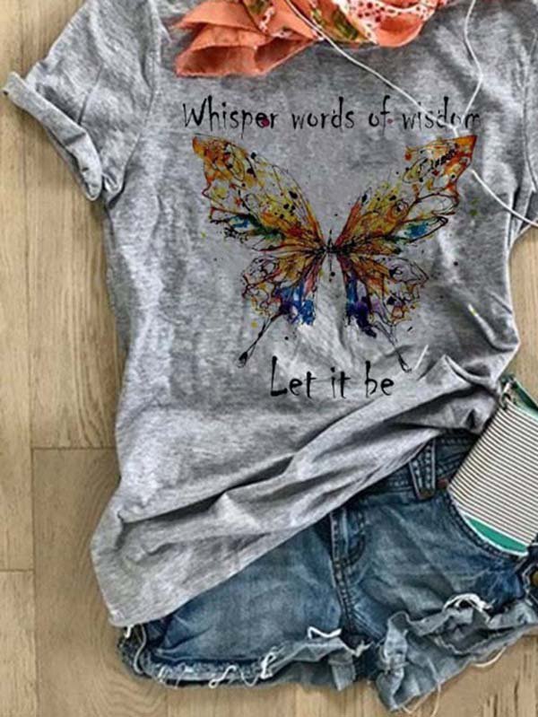 Printed Casual Cotton-Blend T-shirt