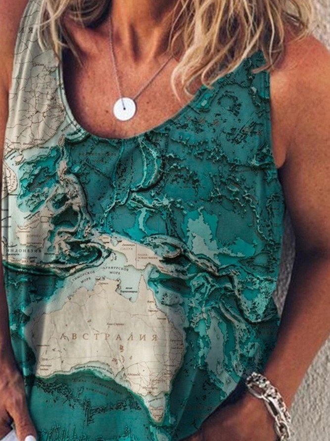 Crew Neck Printed Casual Shift Vests | Clothing | Shift ...