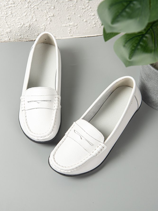 Retro Casual Simple Plain Flat Shoes