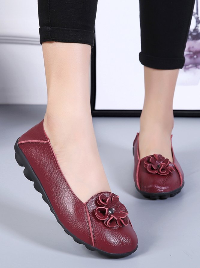 Elegant Three-dimensional Flower Flat Shoes