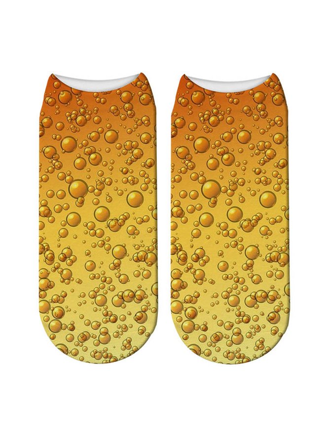 Casual Beer Bubble Print Socks