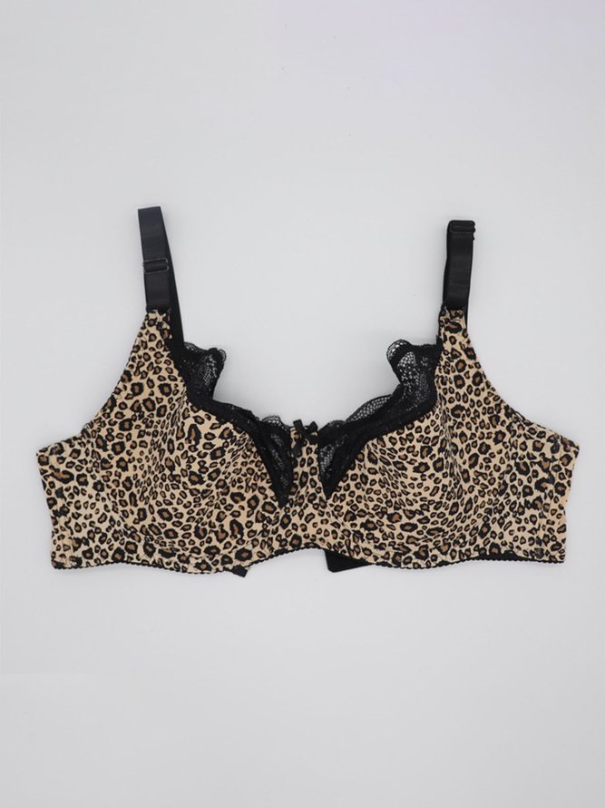 Sexy Lace Leopard Print Plus Size Underwear Set