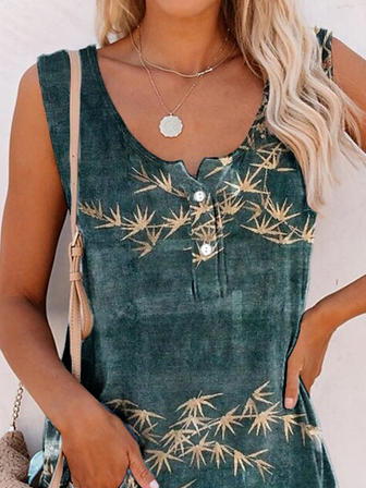 Leaves Henley Casual Vacation Leaves Tanks & Camis