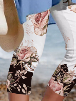 Knitted Floral Vacation Tight Leggings