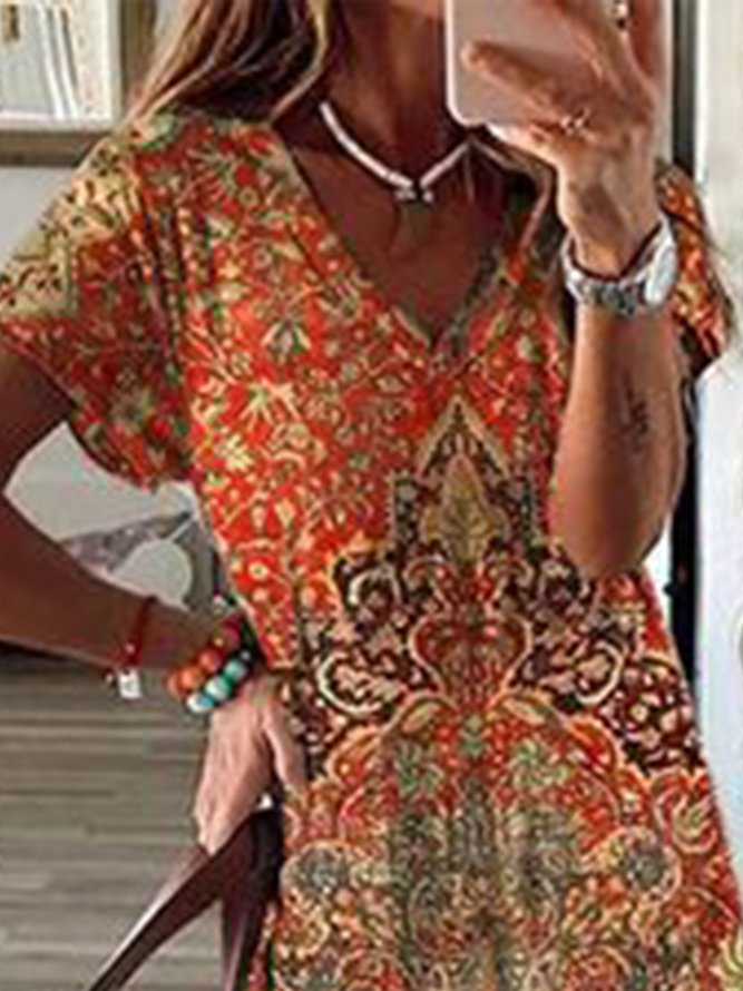 Women's Maxi Dress Vintage Ethnic Dress