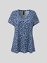 Women's Casual Loose Knitted V Neck T-Shirt