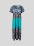 Women's Ombre Crew Neck Casual Loose Dress