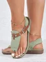 Vacation Rivet Decor Braided Adjustable Buckle Strappy Sandals