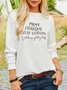 Women Casual Text Letters Autumn Polyester Micro-Elasticity Daily H-Line Regular Regular Size Sweatshirt