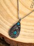 Inlaid Turquoise antique dyed black feather Necklace