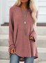 ANNIECLOTH Cotton Casual Crew Neck Raglan Sleeve Solid T-shirt for Women