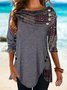 Women's Irregular Design Tunics Decorated with Buttons