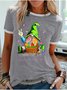 Easter Gnomes Graphic Short Sleeve Round Neck Loose Tee