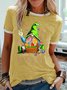 Easter Gnomes Graphic Short Sleeve Round Neck Loose Tee