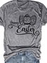 Easter Graphic Short Sleeve Round Neck Loose Tee