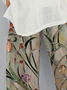 Floral Floral-Print Casual Pants