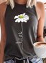 Cotton-Blend Casual Sleeveless Tanks & Camis