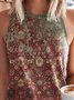 Women's Tribal Cotton-Blend Sleeveless Tank Top