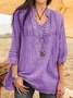 Women Boho Guipure Lace Linen T-shirts&Blouses