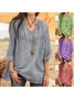 Women Boho Guipure Lace Linen T-shirts&Blouses