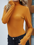New high neck Pullover elastic long sleeve bottomed T-shirt multicolor