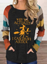 Casual Halloween Letter Round Neck T-shirt