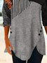 ANNIECLOTH Simple Regular Fit Color Crew Neck Block Tunic & Top for Women