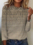 Ethnic Printed Long Sleeve Casual T-Shirt
