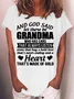Womens And God Said Let There Be Grandma Letters T-Shirt