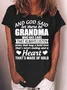 Womens And God Said Let There Be Grandma Letters T-Shirt