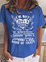 Women Text Letters Crew Neck Cotton-Blend Short Sleeve Casual Daily Summer T-shirt