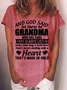Womens And God Said Let There Be Grandma Letters T-Shirt