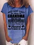 Womens And God Said Let There Be Grandma Letters T-Shirt