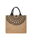 Ethnic All Season Ethnic Linen Daily Vintage Style Square Regular Linen Tote Bag for Women