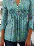 V Neck Ethnic Casual Top