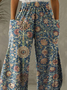 ANNIECLOTH Ethnic Cotton-Blend Casual Casual Pants