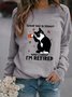 Women‘s Black Cat What Day Is Today Who Care Sweatshirt