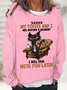 Women Text Letters Crew Neck Long Sleeve Simple Daily Spring/Fall Sweatshirt