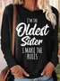 Womens Funny Sister Gift Old Sister Casual Top