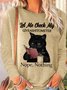 Womens Funny Black Cat With Coffee Let Me Check My Giveashitometer Nope Nothing Letter Top