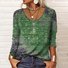 Cotton-Blend Ethnic Pattern Loose Tee for Women