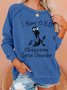 Women Animal Crew Neck Long Sleeve Simple Daily Spring/Fall Sweatshirt