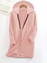 ANNIECLOTH Casual Hooded Fleece Thermal Loose Long Sleeve Jacket & Outerwear